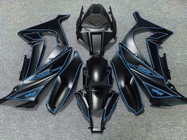 2011-2015 Matte Black & Blue Lining Kawasaki ZX10R Motorcycle Fairing