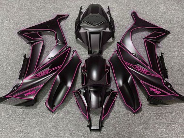 2011-2015 Matte Black & Pink Lining Kawasaki ZX10R Motorcycle Fairing