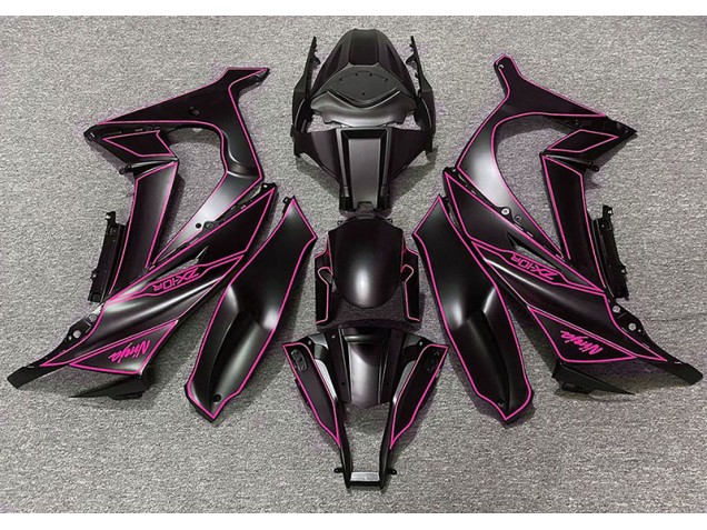 2011-2015 Matte Black & Pink Lining Kawasaki ZX10R Motorcycle Fairing 2011-2015 Matte Black & Pink Lining Kawasaki ZX10R Motorcycle Fairing