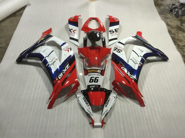 2011-2015 Red blue and White Race Kawasaki ZX10R Motorcycle Fairing