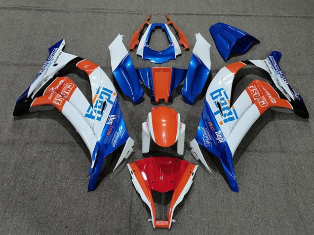 2011-2015 White Blue and Orange Kawasaki ZX10R Motorcycle Fairing