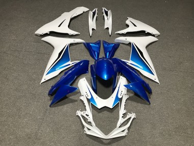 2011-2024 Blue White Custom Suzuki GSXR 600-750 Motorcycle Fairing