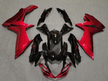 2011-2024 Gloss Black and Lava Red Suzuki GSXR 600-750 Motorcycle Fairing