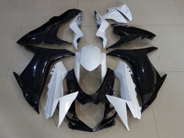 2011-2024 Gloss White and Black Suzuki GSXR 600-750 Motorcycle Fairing