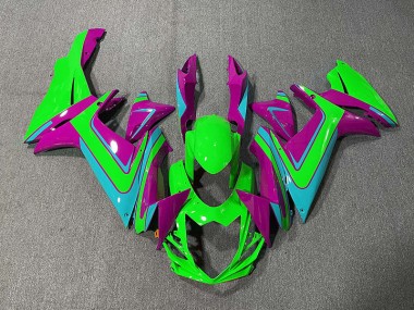 2011-2024 Green Light Blue and Magenta Suzuki GSXR 600-750 Motorcycle Fairing
