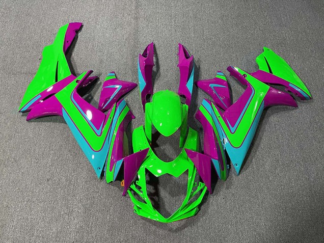 2011-2024 Green Light Blue and Magenta Suzuki GSXR 600-750 Motorcycle Fairing 2011-2024 Green Light Blue and Magenta Suzuki GSXR 600-750 Motorcycle Fairing