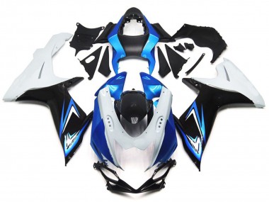 2011-2024 Light Blue and Gloss White Style with Black Suzuki GSXR 600-750 Motorcycle Fairing