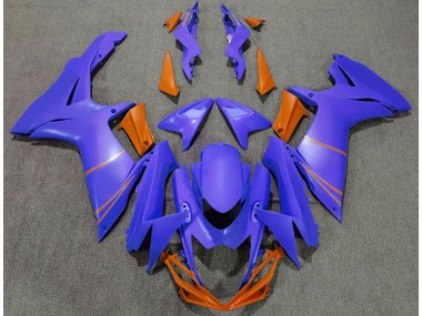 2011-2024 Matte Ocean Blue & Orange Suzuki GSXR 600-750 Motorcycle Fairing