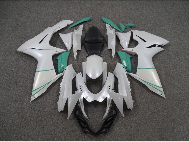 2011-2024 Pearl White and T Blue Suzuki GSXR 600-750 Motorcycle Fairing 2011-2024 Pearl White and T Blue Suzuki GSXR 600-750 Motorcycle Fairing