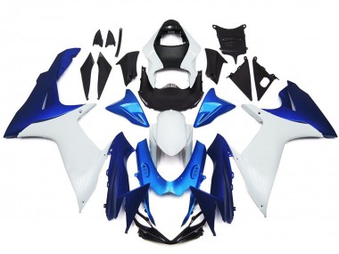 2011-2024 Plain White and Blue Style Kit Suzuki GSXR 600-750 Motorcycle Fairing