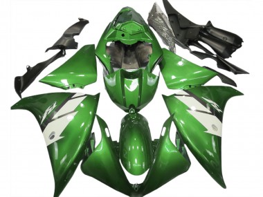 2012-2014 Gloss Green & White Yamaha R1 Motorcycle Fairing