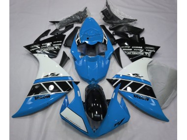2012-2014 Gloss Light Blue White and Black Yamaha R1 Motorcycle Fairing