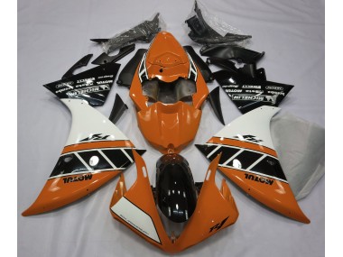 2012-2014 Gloss Orange White and Black Yamaha R1 Motorcycle Fairing