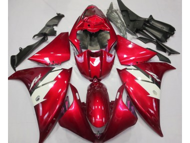 2012-2014 Gloss Red & White Yamaha R1 Motorcycle Fairing
