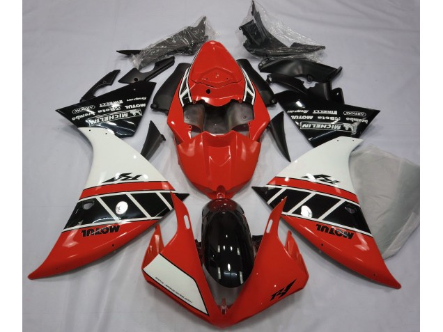 2012-2014 Gloss Red White and Black Yamaha R1 Motorcycle Fairing 2012-2014 Gloss Red White and Black Yamaha R1 Motorcycle Fairing