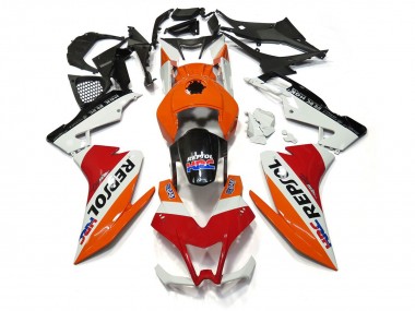2012-2015 Repsol White and Red Aprilia RS4 125 Motorcycle Fairing