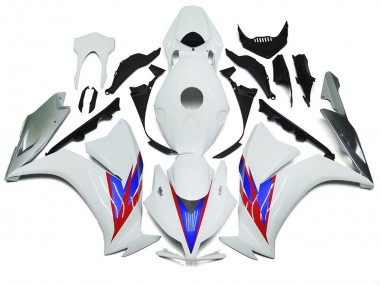 2012-2016 Gloss White and Silver Honda CBR1000RR Motorcycle Fairing