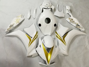 2012-2016 White and Gold Honda CBR1000RR Motorcycle Fairing