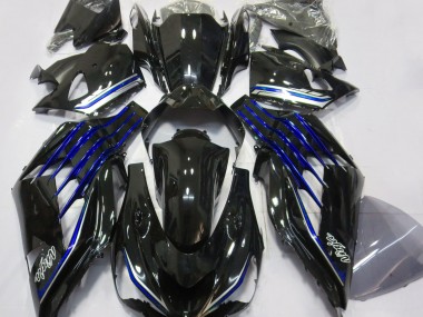 2012-2021 Gloss Black & Blue Kawasaki ZX14R Motorcycle Fairing