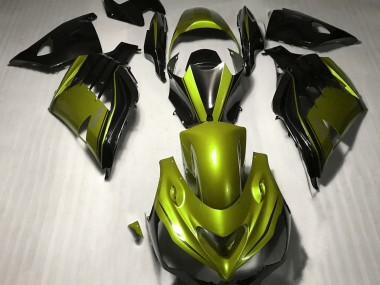 2012-2021 Gloss Yellow and Black Kawasaki ZX14R Motorcycle Fairing