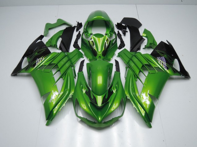 2012-2021 Green Flame Kawasaki ZX14R Motorcycle Fairing 2012-2021 Green Flame Kawasaki ZX14R Motorcycle Fairing