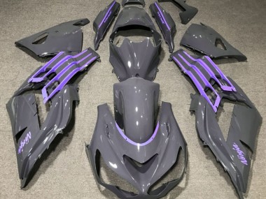 2012-2021 Nardo Grey & Purple Kawasaki ZX14R Motorcycle Fairing