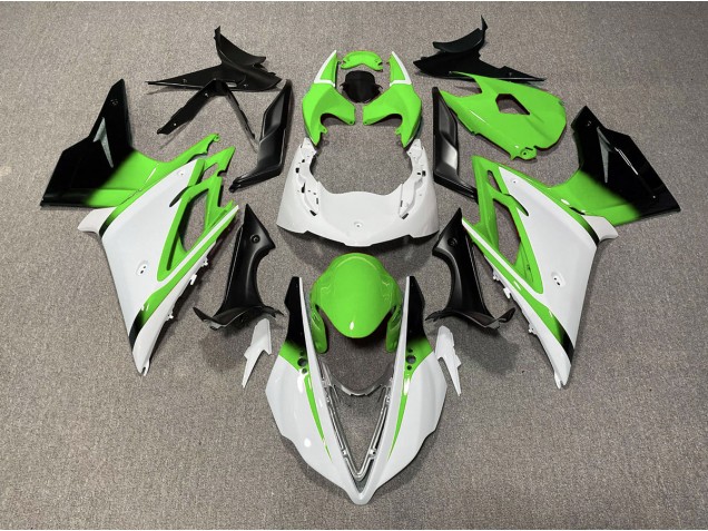2013-2016 Gloss White and Green Triumph Daytona 675 Motorcycle Fairing 2013-2016 Gloss White and Green Triumph Daytona 675 Motorcycle Fairing