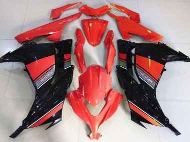 2013-2018 Candy Red and Black Kawasaki Ninja 300 Motorcycle Fairing