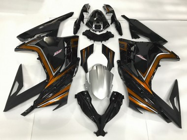 2013-2018 Gloss Black & Orange Kawasaki Ninja 300 Motorcycle Fairing