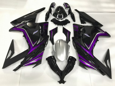 2013-2018 Gloss Black & Purple Kawasaki Ninja 300 Motorcycle Fairing