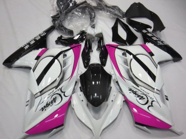 2013-2018 Gloss White & Pink Kawasaki Ninja 300 Motorcycle Fairing