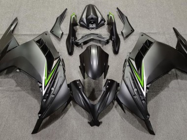 2013-2018 Matte Black & Green Kawasaki Ninja 300 Motorcycle Fairing