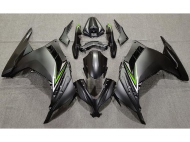 2013-2018 Matte Black & Green Kawasaki Ninja 300 Motorcycle Fairing