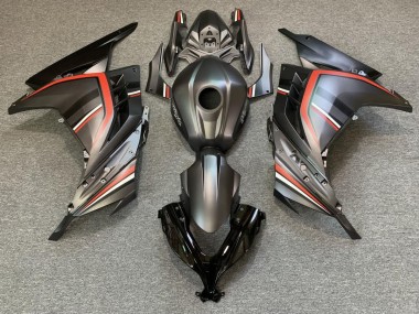 2013-2018 Matte Black and Red Kawasaki Ninja 300 Motorcycle Fairing