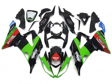 2013-2018 MotoCard Green and Black Kawasaki ZX6R Motorcycle Fairing
