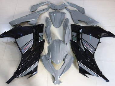 2013-2018 Nardo Grey and Black Kawasaki Ninja 300 Motorcycle Fairing