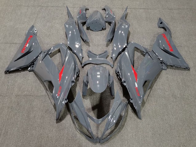 2013-2018 Nardo and Red Kawasaki ZX6R Motorcycle Fairing 2013-2018 Nardo and Red Kawasaki ZX6R Motorcycle Fairing