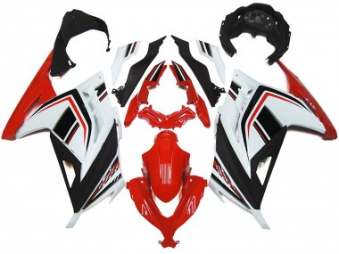 2013-2018 Red White and Gloss Black Kawasaki Ninja 300 Motorcycle Fairing