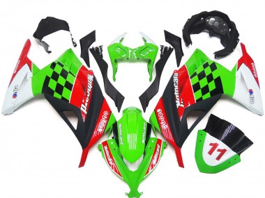 2013-2018 Red and Black Check Gloss Kawasaki Ninja 300 Motorcycle Fairing