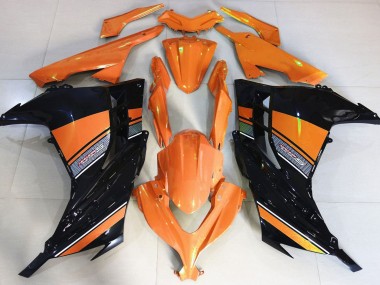 2013-2018 Sunrise Orange and Black Kawasaki Ninja 300 Motorcycle Fairing