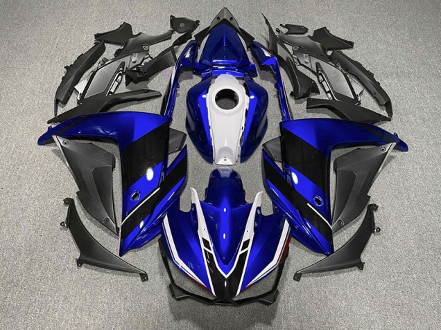 2015-2018 Blue Black and White Yamaha R3 Motorcycle Fairing