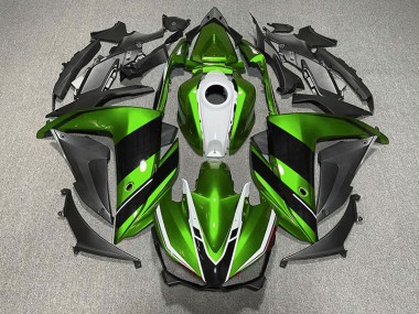 2015-2018 Green Black and White Yamaha R3 Motorcycle Fairing