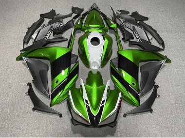 2015-2018 Green Black and White Yamaha R3 Motorcycle Fairing