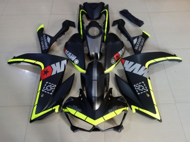 2015-2018 Matte Black and Yellow Yamaha R3 Motorcycle Fairing