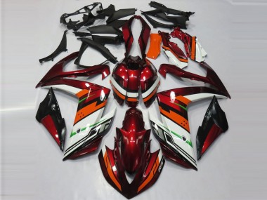 2015-2018 Orange and Maroon Yamaha R3 Motorcycle Fairing