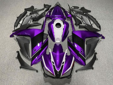 2015-2018 Purple Black and White Yamaha R3 Motorcycle Fairing