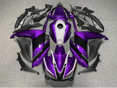 2015-2018 Purple Black and White Yamaha R3 Motorcycle Fairing
