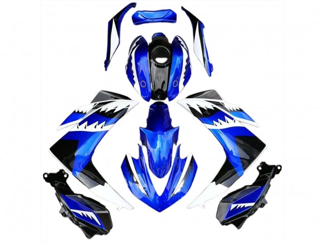 2015-2018 White Blue and Black Shark Yamaha R3 Motorcycle Fairing 2015-2018 White Blue and Black Shark Yamaha R3 Motorcycle Fairing