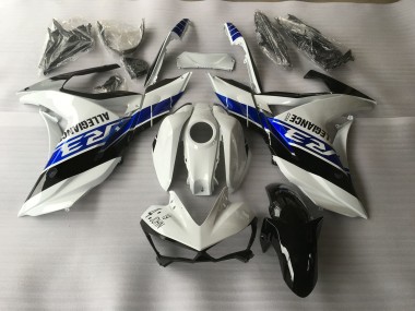 2015-2018 White Blue and Black Yamaha R3 Motorcycle Fairing