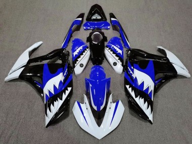 2015-2018 White Shark & Blue Yamaha R3 Motorcycle Fairing